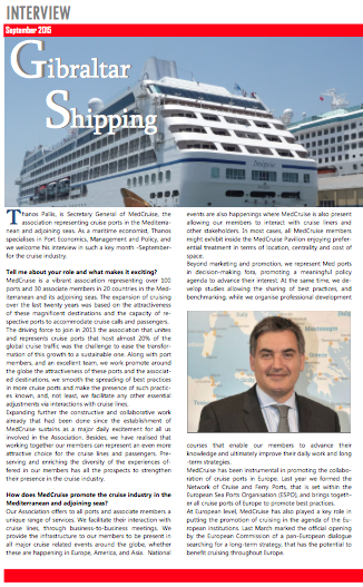 Presenting MedCruise and the prospects of Med ports at Gibraltar Shipping - Κεντρική Εικόνα