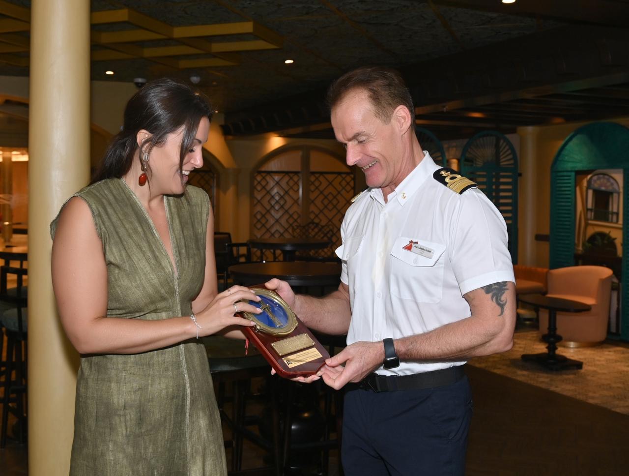 Carnival’s Mardi Gras makes its inaugural call at the Port of Santa Cruz de Tenerife, marking the start of the high cruise season (Image at LateCruiseNews.com - September 2025)