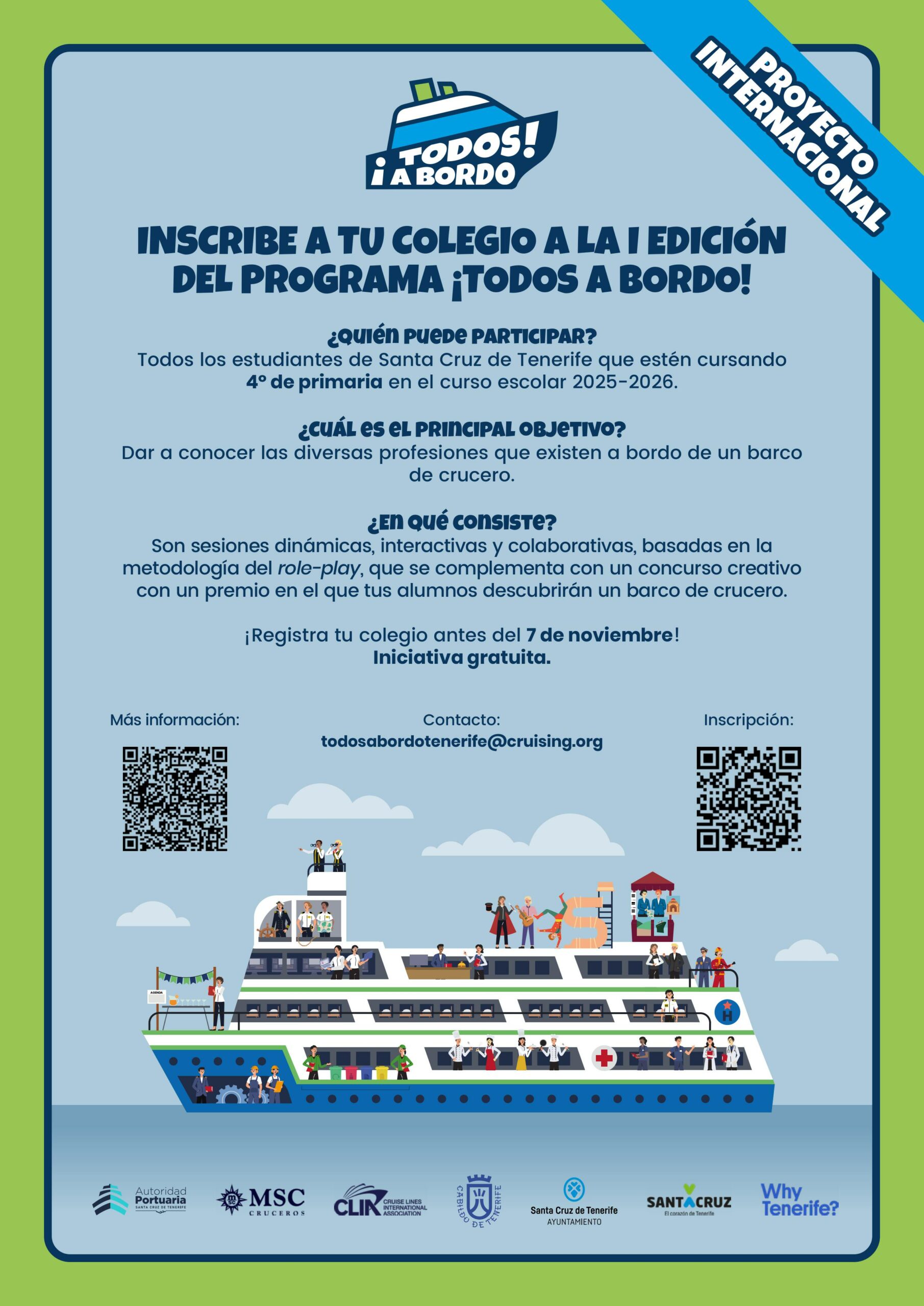  The First Edition of 'All Aboard!' Launches — An Educational Programme for Students in Santa Cruz de Tenerife (Image at LateCruiseNews.com - October 2025)
