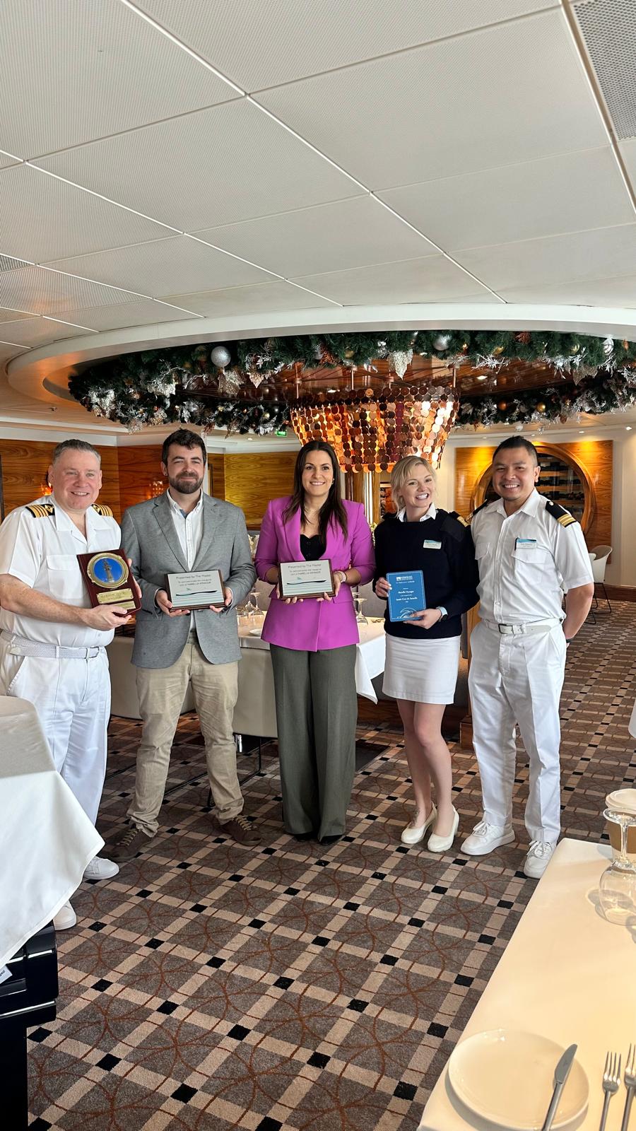 Marella Voyager calls at Santa Cruz de Tenerife for the first time and receives the traditional plaque exchange ceremony as it begins operations from its new home port (Image at LateCruiseNews.com - December 2025)