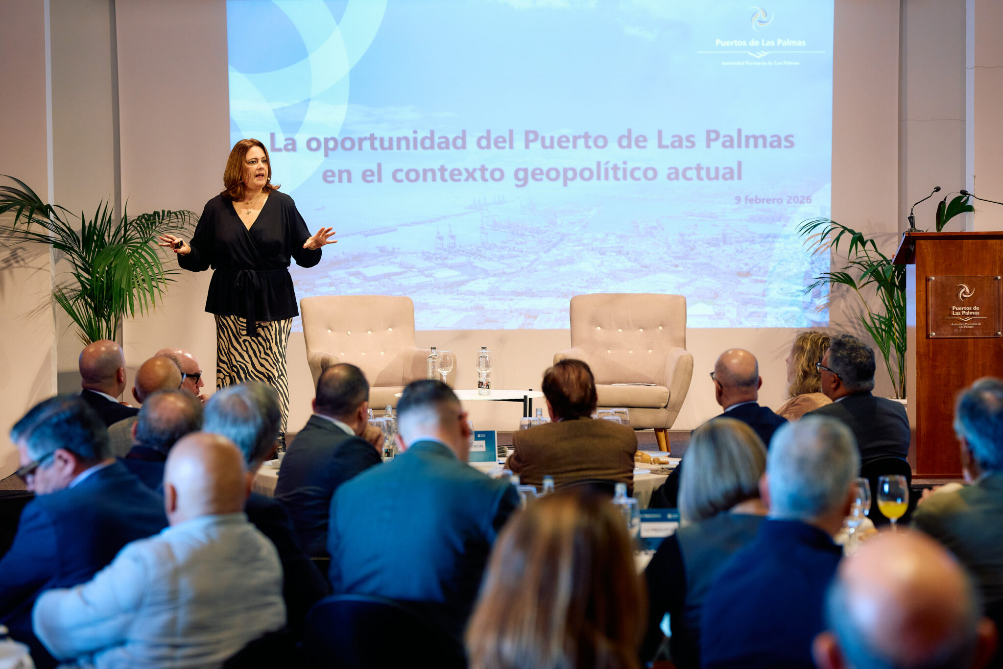 The President of the Port Authority of Las Palmas outlined the objectives the public body aims to achieve in 2026 during a business breakfast organised by La Provincia–Prensa Ibérica (Image at LateCruiseNews.com - February 2026)