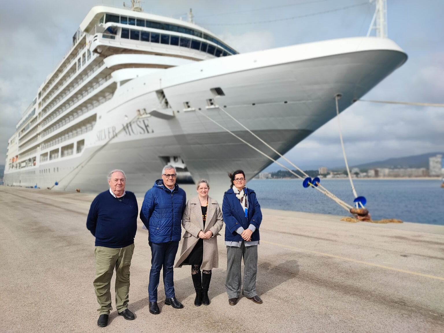The port of Palamós has kicked off the season this Wednesday, 4 of March.  The Director General of Ports de la Generalitat, Esther Roca, accompanied by the Mayor of Palamós, Maria Puig, and the Mayor of Roses, Josep M. Martínez, among other authorities and executives, has officially opened the 2026 cruise season, which has coincided with the inaugural call of the cruise ship Silver Muse. (Image at LateCruiseNews.com - March 2026)